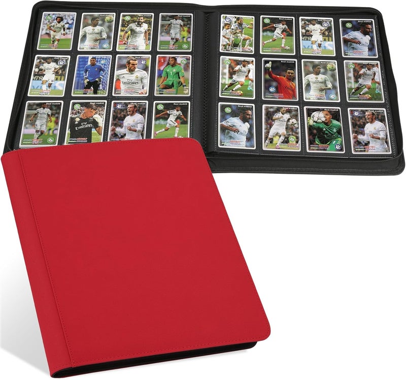GERMUN Trading Card Binder 12 Pocket, 720 Pockets Card Binders, Card Collection Binder, Card Album Folder for MTG, TCG, Sports Cards, Game Cards (Red) - Image 1